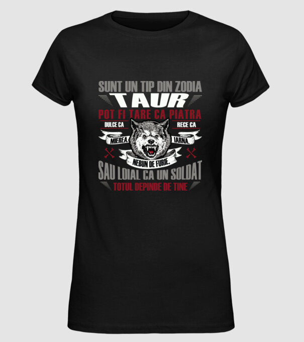 Sunt un tip din zodia Taur model negru pe tricou