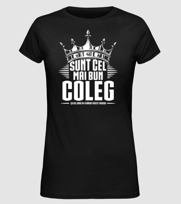 super coleg model negru pe tricou