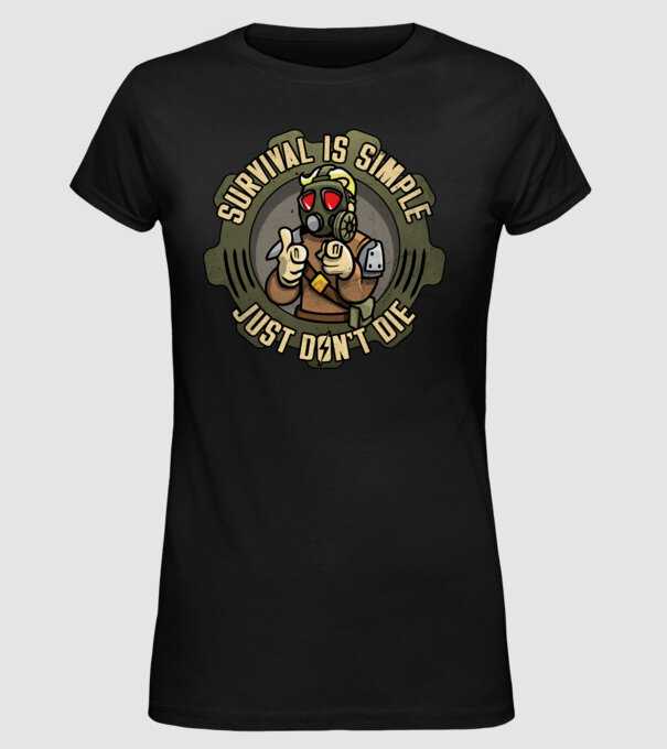 Survival model negru pe tricou