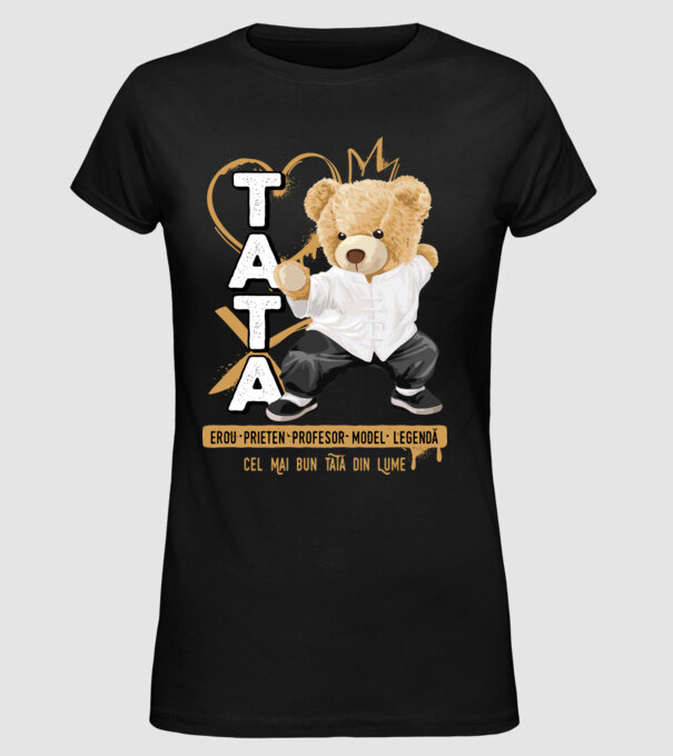 Tati Teddy model negru pe tricou
