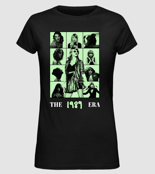 Taylor Swift ERAS green model negru pe tricou