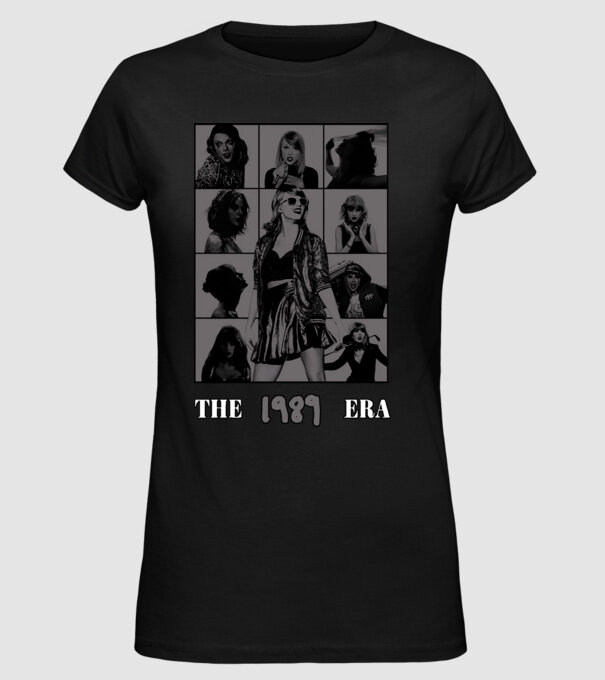 Taylor Swift ERAS grey model negru pe tricou