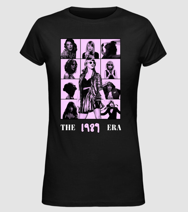 Taylor Swift ERAS lilac model negru pe tricou