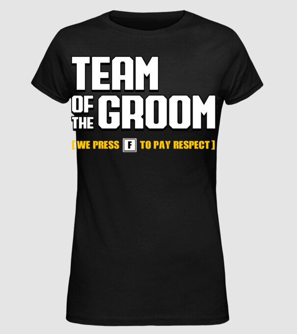 Team of the Groom model negru pe tricou