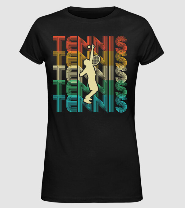 Tennis retro model negru pe tricou