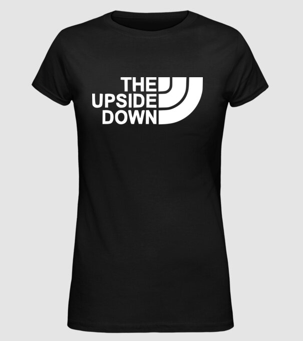 the upside down model negru pe tricou