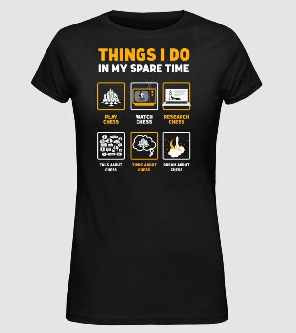 Things I do in my spare time model negru pe tricou