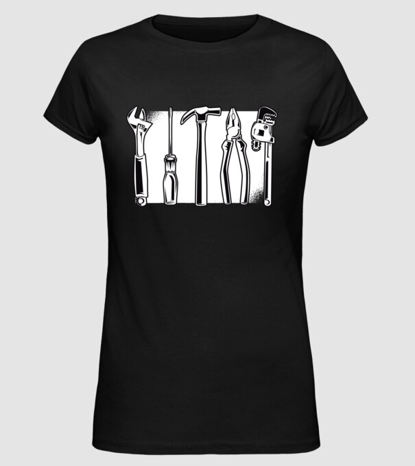 Tools model negru pe tricou