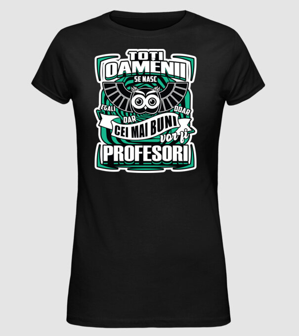 Toți oamenii profesori model negru pe tricou