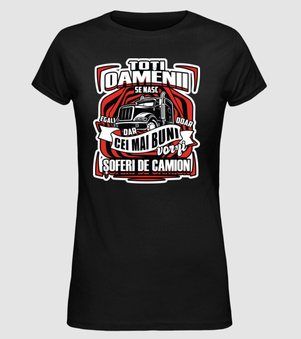 Toți oamenii șoferi de camion model negru pe tricou