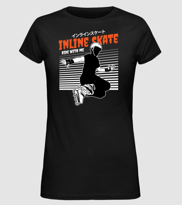 TR inlineskate model negru pe tricou