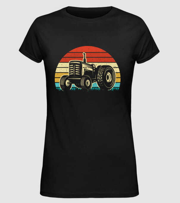 TRACTOR model negru pe tricou