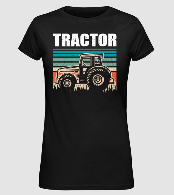 TRACTOR model negru pe tricou