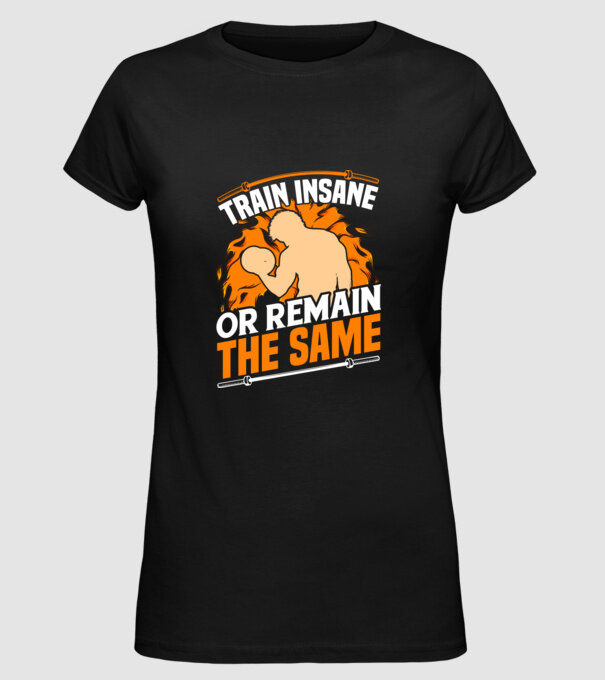 Train insane model negru pe tricou
