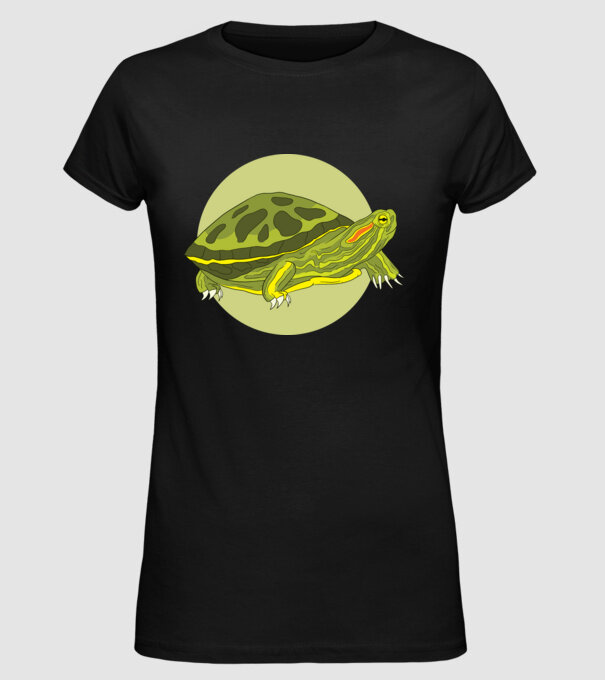 Turtle model negru pe tricou