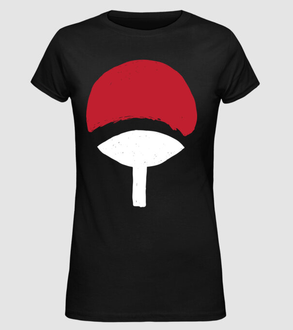 Uchiha logo model negru pe tricou