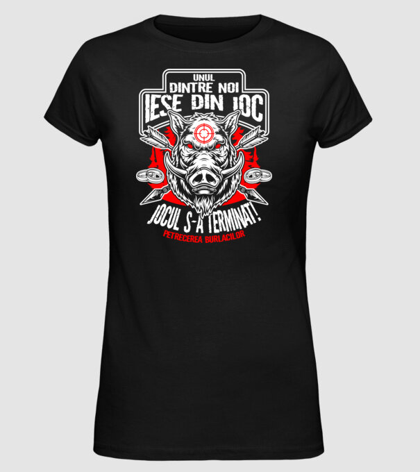Unul dintre noi iese din joc - jocul s-a terminat - petrecerea burlacilor model negru pe tricou