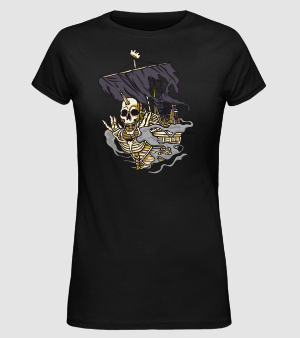 Vapoare model negru pe tricou