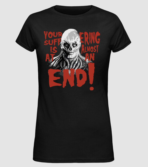 vecna your suffering is almost at an end model negru pe tricou