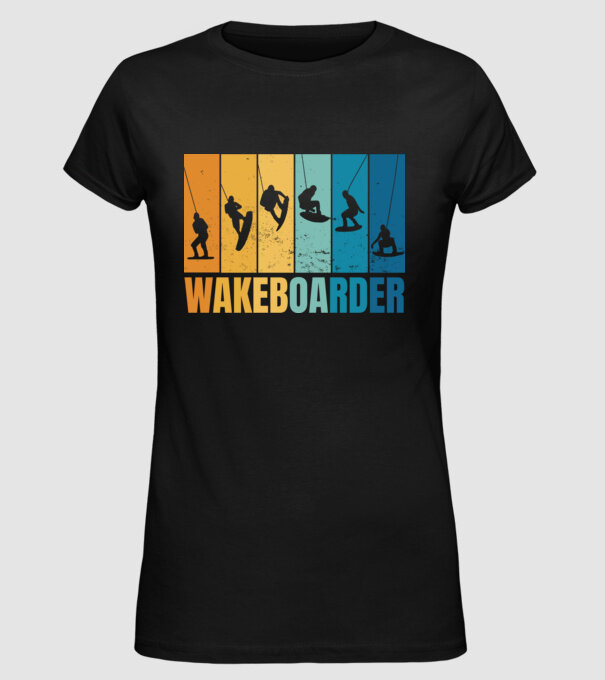 Wakeboard model negru pe tricou
