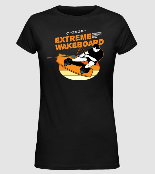 Wakeboard model negru pe tricou