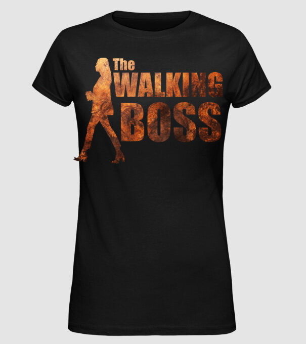 Walking bos model negru pe tricou