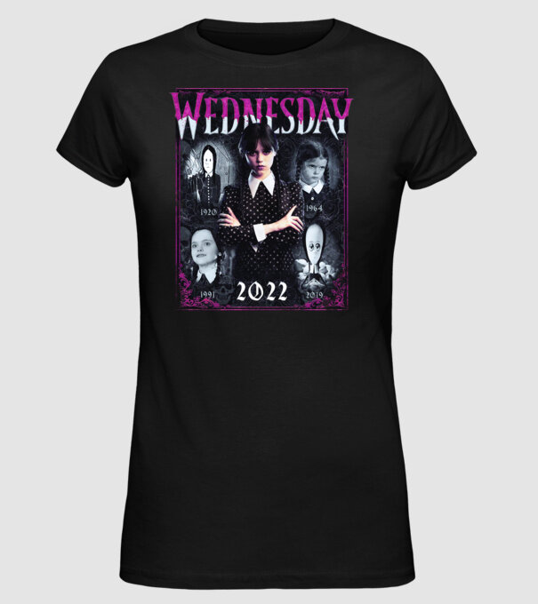 WEDNESDAY ADDAMS multi all time model negru pe tricou