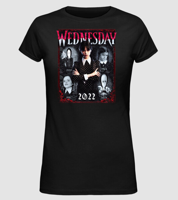 WEDNESDAY multi all time model negru pe tricou