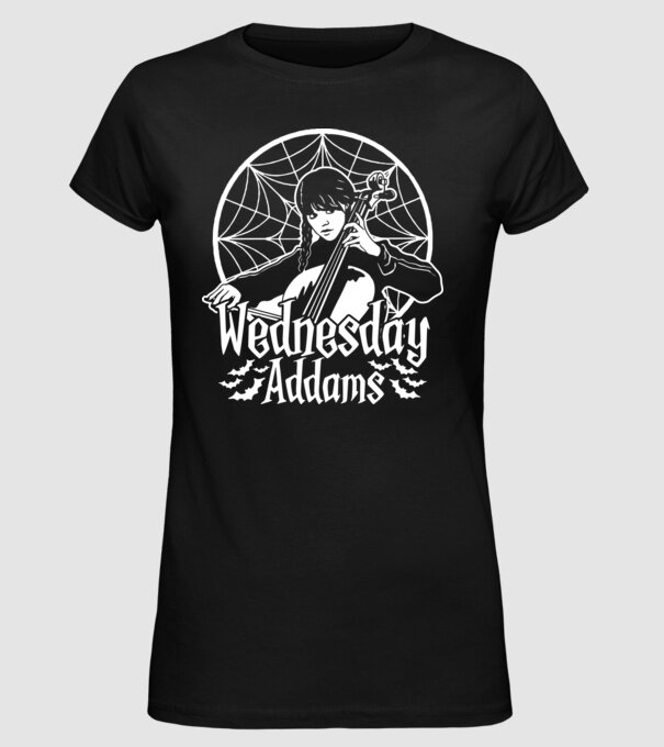 Wednesday Window model negru pe tricou