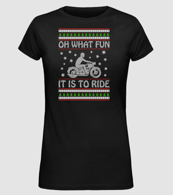 What Fun is to ride - Moto model negru pe tricou