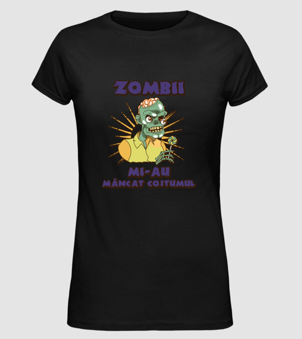 Zombii mi-au mâncat costumul model negru pe tricou