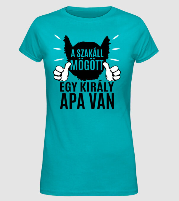 În spatele acestei bărbi se află un tată cool model turcoaz pe tricou