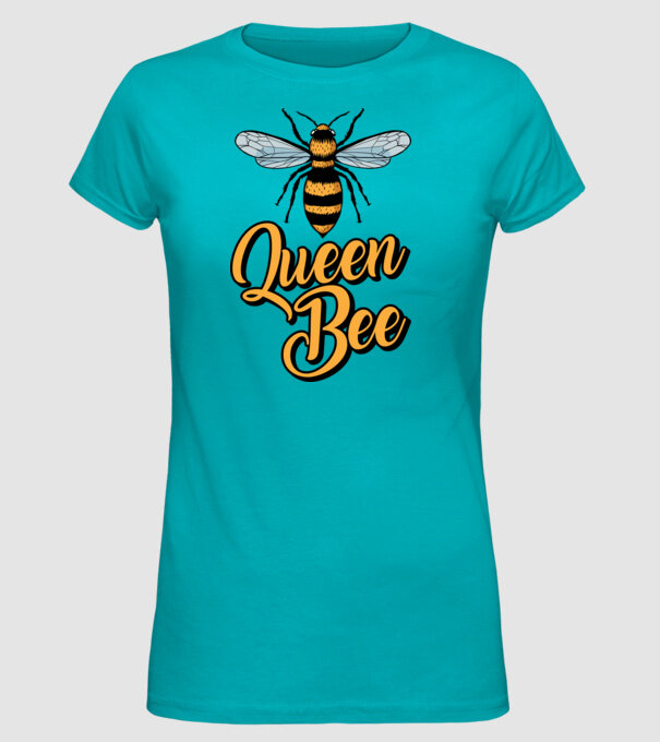 Queen Bee model turcoaz pe tricou