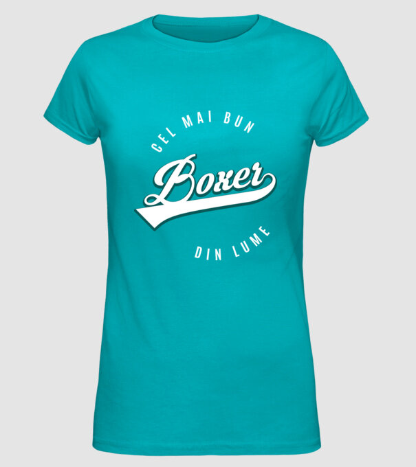 Cel mai bun boxer din lume model turcoaz pe tricou