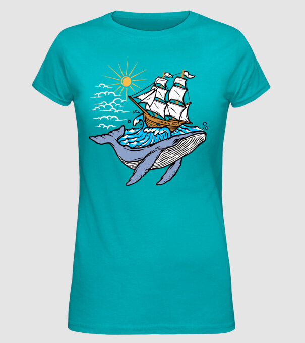 Vapoare model turcoaz pe tricou