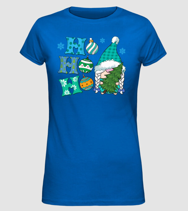 Ho-ho-ho gnome model albastru regal pe tricou