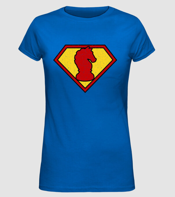 SuperChess cal de șah model albastru regal pe tricou