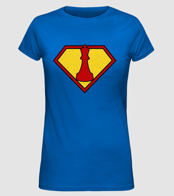 SuperChess regină model albastru regal pe tricou