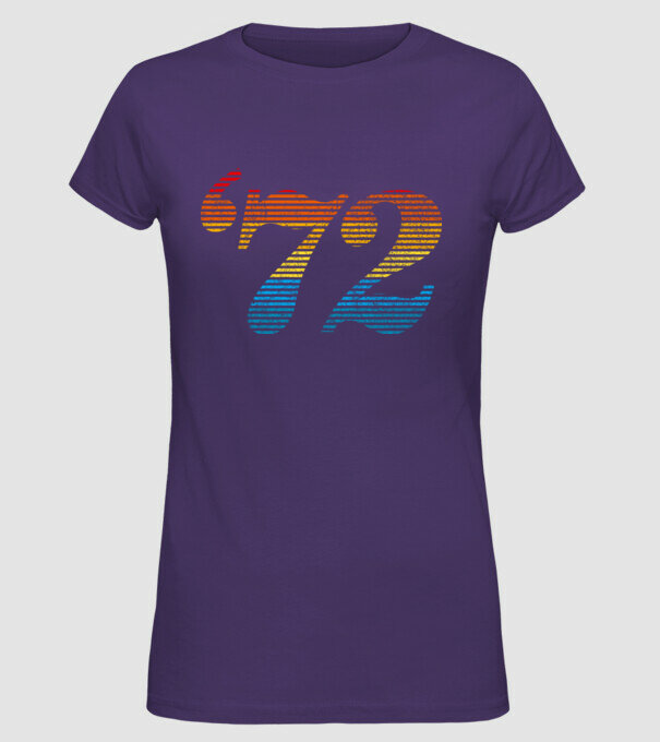 Retro Birthday 1972 model mov pe tricou