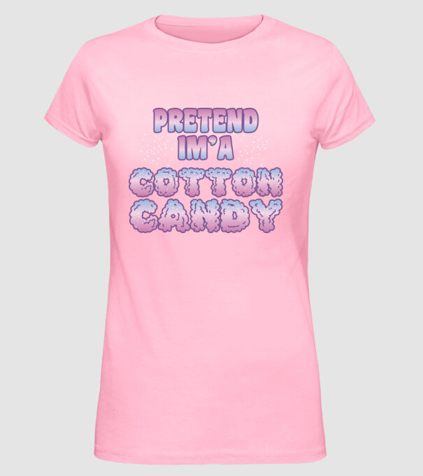 Vată de zahăr carnaval model roz deschis pe tricou