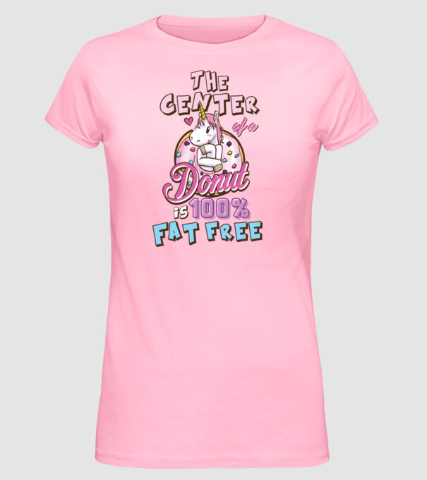 The center of a donut model roz deschis pe tricou