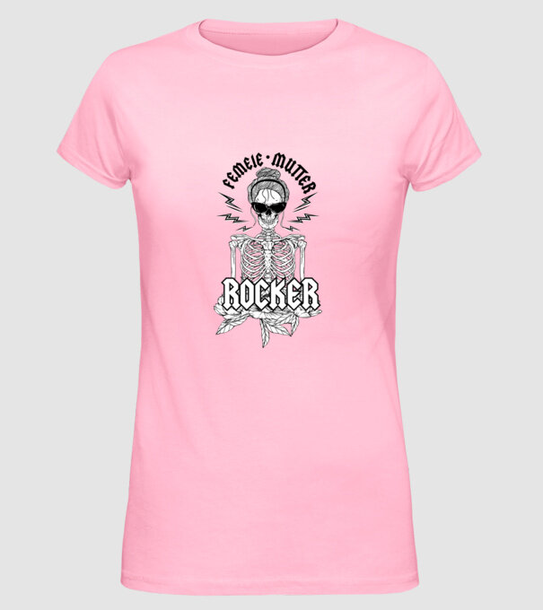 femeie - mutter - rocker model roz deschis pe tricou