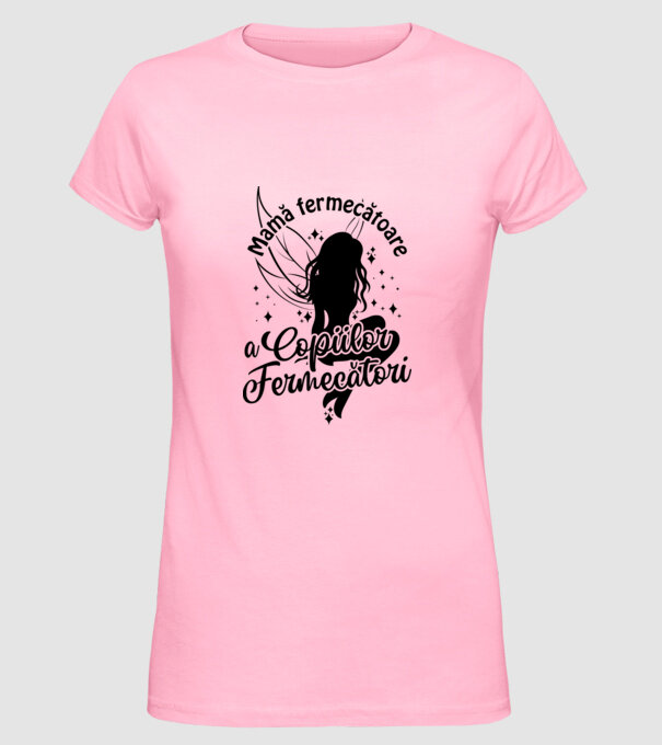 Mamă fermecătoare a copiilor fermecători model roz deschis pe tricou