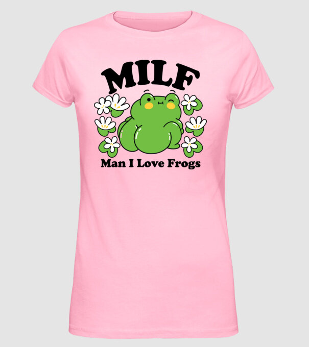 MILF man i love frogs model roz deschis pe tricou