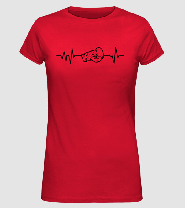 Box EKG model roșu pe tricou