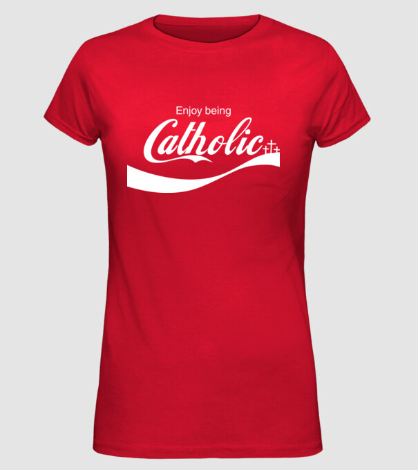 ChatoliCoke model roșu pe tricou