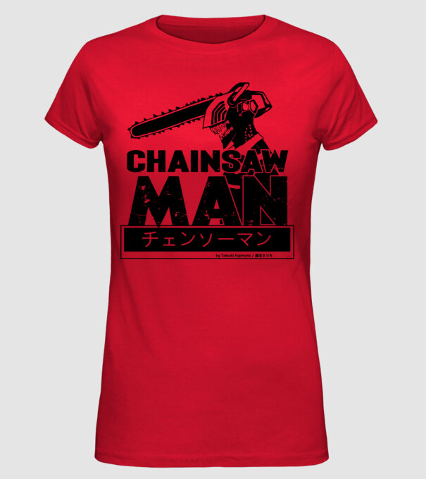 CSM - Chainsaw Man model roșu pe tricou