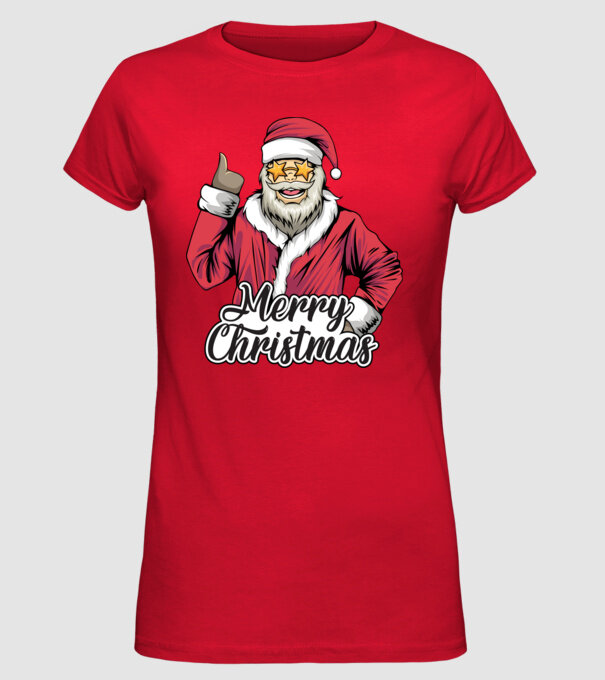 Merry christmas Santa model roșu pe tricou
