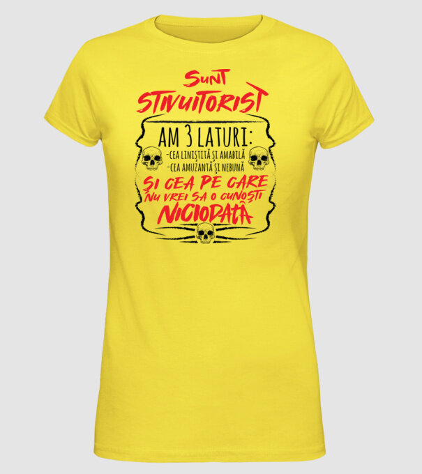 sunt stivuitorist am 3 laturi model galben pe tricou