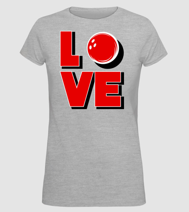 Love bowling model gri pe tricou
